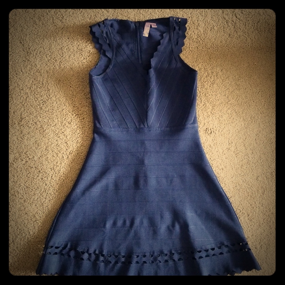Navy bandage dress